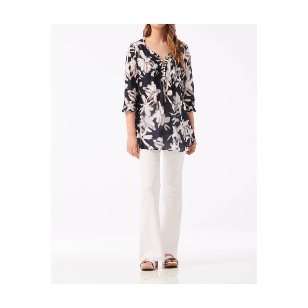 NEW ONESEASON big sur cotton poppy top in navy